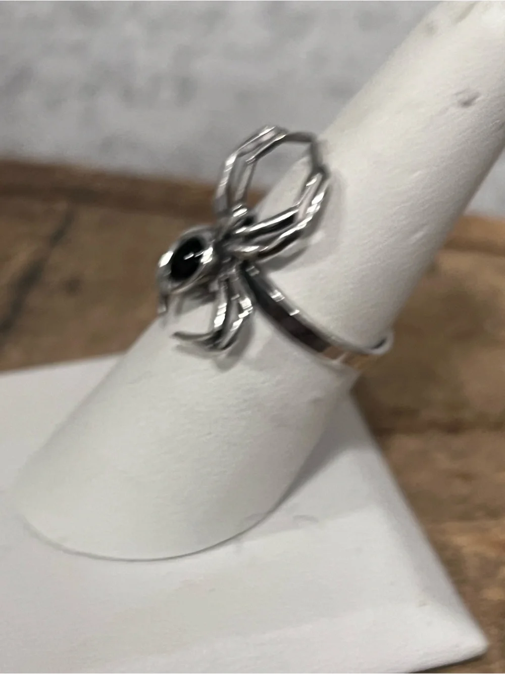 Vintage Sterling Silver Onyx Black Widow Spider Ring